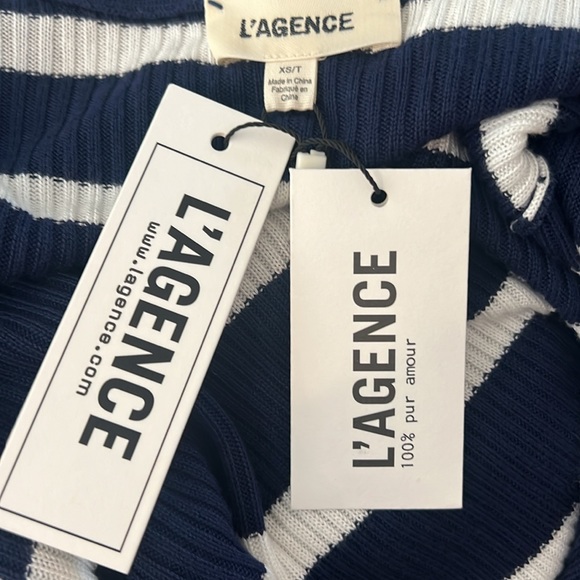 L'Agence Corin Navy and White Striped Cardigan - Picture 5 of 5